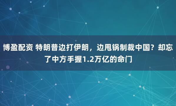 博盈配资 特朗普边打伊朗,边甩锅制裁中国?却忘了中方手握1.2万亿的命门